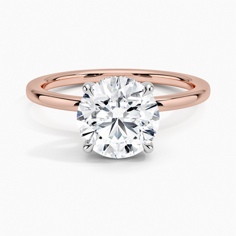 14K Rose Gold Adorned Mixed Metal Diamond Ring