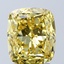 3.04 Ct. Fancy Vivid Yellow Cushion Lab Grown Diamond