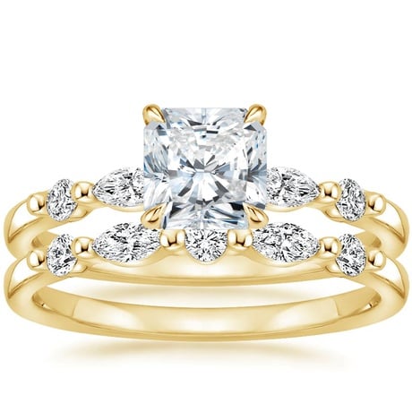 18K Yellow Gold Petite Versailles Diamond Bridal Set (3/8 ct. tw.)