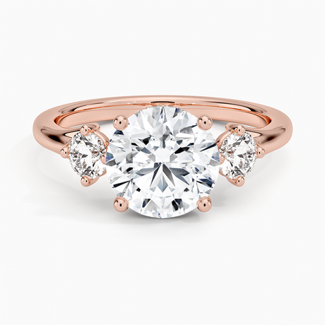14K Rose Gold Luxe Floating Three Stone Diamond Ring (1/3 ct. tw.)