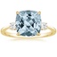 18K Yellow Gold Petite Selene Three Stone Diamond Ring (1/10 ct. tw.), smalltop view