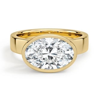 Custom East West Bold Bezel Ring