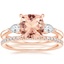 14K Rose Gold Petite Opera Diamond Ring (1/4 ct. tw.) with Ballad Diamond Ring (1/6 ct. tw.)