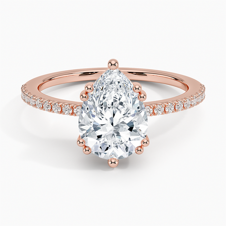 14K Rose Gold Luxe Kalina Hidden Halo Diamond Ring