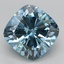 3.37 Ct. Fancy Vivid Greenish Blue Cushion Lab Grown Diamond