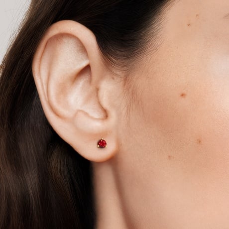 Garnet Birthstone Stud Earrings