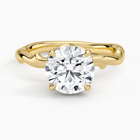 18K Yellow Gold Rose Thorn Solitaire Ring