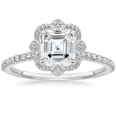 18K White Gold Reina Diamond Ring with Luxe Ballad Diamond Ring (1/4 ct. tw.)