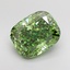 5.18 Ct. Fancy Vivid  Green Cushion Lab Grown Diamond