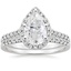 18KW Moissanite Odessa Diamond Ring (1/5 ct. tw.) with Sonora Diamond Ring (1/8 ct. tw.), smalltop view