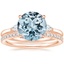 14KR Aquamarine Perfect Fit Three Stone Pear Diamond Ring with Luxe Ballad Diamond Ring, smalltop view