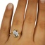 The Svana Ring, smallzoomed in top view on a hand