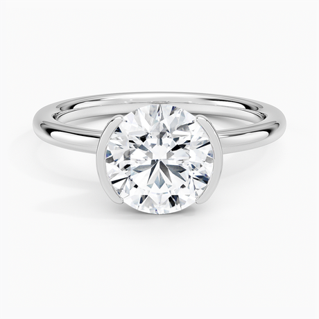 Platinum Annika Half Bezel Solitaire Ring