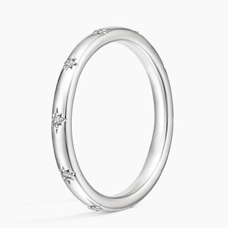 Evening Star Eternity Diamond Ring in 18K White Gold