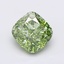 1.53 Ct. Fancy Vivid  Green Cushion Lab Grown Diamond