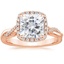 14K Rose Gold Petite Twisted Vine Halo Diamond Ring (1/4 ct. tw.), smalltop view