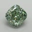 2.57 Ct. Fancy Vivid Green Cushion Lab Grown Diamond
