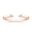 14K Rose Gold Wren Diamond Open Ring, smalltop view