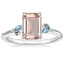 Platinum Camellia Indigo Milgrain Ring, smalltop view