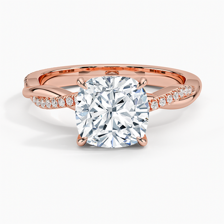 14K Rose Gold Petite Twisted Vine Diamond Ring (1/8 ct. tw.)