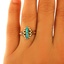 The Corey Ring, smalltop view on a hand