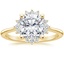 18K Yellow Gold Cressida Halo Diamond Ring, smalltop view