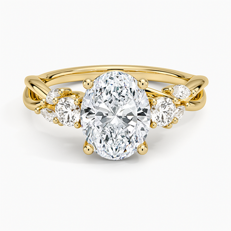 18K Yellow Gold Willow Three Stone Diamond Ring (1/3 ct. tw.)