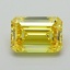 0.91 Ct. Fancy Vivid Yellow Emerald Lab Grown Diamond