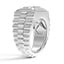 Radiant-Cut Diamond Textured Signet Ring, smallside view