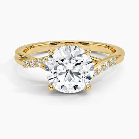 18K Yellow Gold Chamise Hidden Halo Diamond Ring