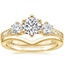 18K Yellow Gold Three Stone Hudson Diamond Ring (1/3 ct. tw.) with Chevron Ring