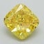 2.71 Ct. Fancy Vivid Yellow Cushion Lab Grown Diamond