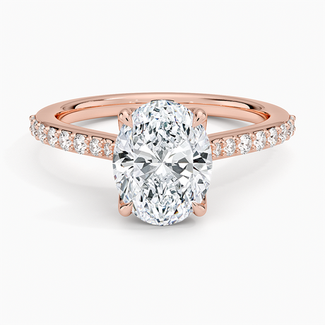 14K Rose Gold Elodie Cathedral Diamond Ring