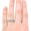 The Vica Ring, smallzoomed in top view on a hand