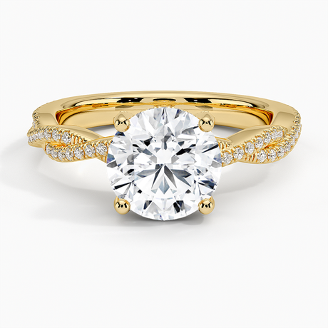 18K Yellow Gold Adorned Luxe Petite Twisted Vine Diamond Ring
