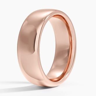 Low Profile 6.5mm Wedding Ring in 14K Rose Gold