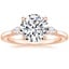 14K Rose Gold Aria Perfect Fit Three Stone Diamond Ring, smalltop view