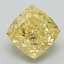 4.14 Ct. Fancy Intense Yellow Cushion Lab Grown Diamond