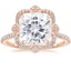 14K Rose Gold Reina Halo Diamond Ring, smalltop view