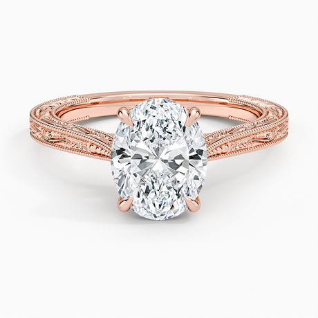 14K Rose Gold Elsie Engraved Ring