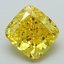 3.37 Ct. Fancy Vivid Yellow Cushion Lab Grown Diamond