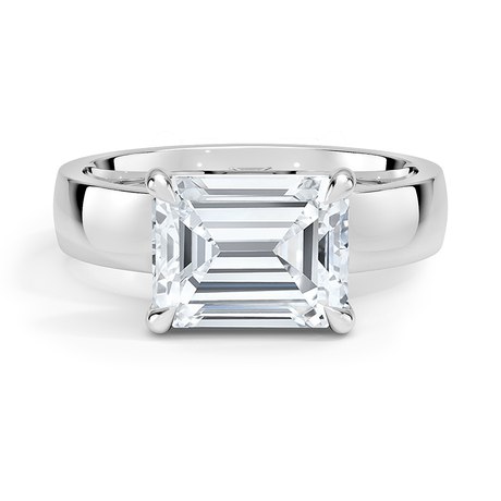 18K White Gold Peyton East-West Solitaire Ring