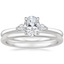Platinum Perfect Fit Three Stone Pear Diamond Ring with Petite Comfort Fit Wedding Ring