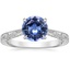 18K White Gold Elsie Engraved Ring, smalltop view