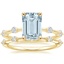 18KY Aquamarine Aimee Diamond Bridal Set, smalltop view