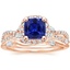14K Rose Gold Luxe Willow Halo Diamond Ring (1/2 ct. tw.) with Winding Willow Diamond Ring (1/8 ct. tw.)