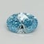 0.54 Ct. Fancy Vivid Blue Oval Lab Grown Diamond