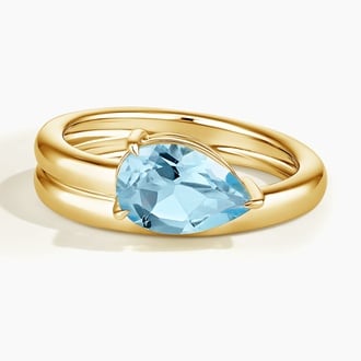 Talia Pear Sky Blue Topaz Pinky Ring