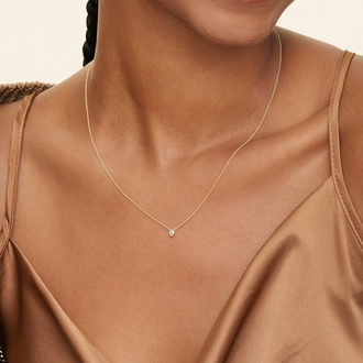 Pear Lab Diamond Bezel Solitaire Pendant