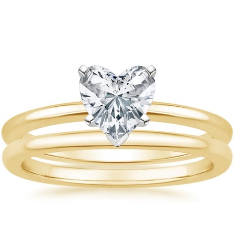 18K Yellow Gold Six-Prong Petite Comfort Fit Bridal Set